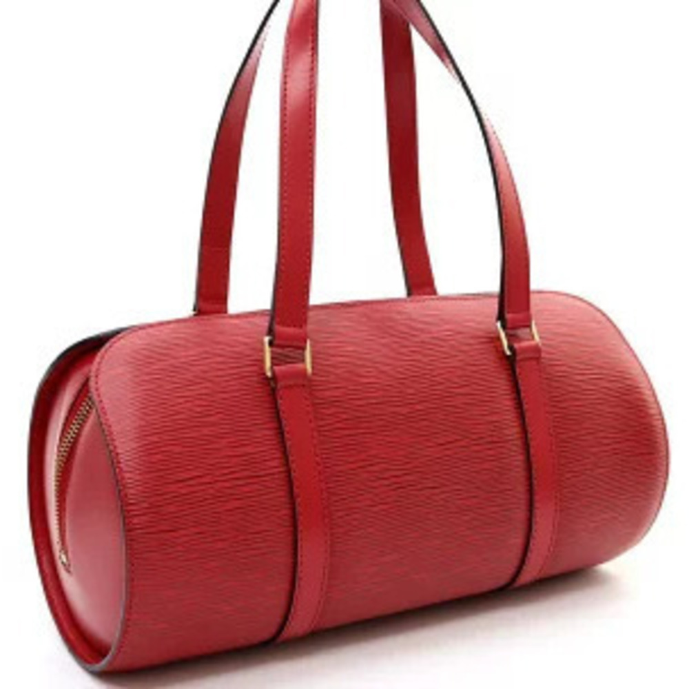 Louis Vuitton Castilian Red Handbag Soufflot Epi Leather